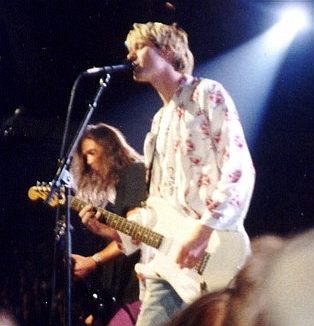 Nirvana Cobain and Novoselic at the 1992 MTV Video Music Awards