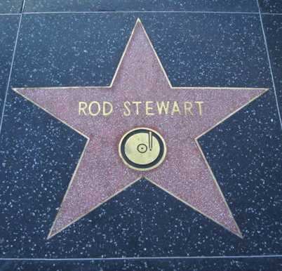Rod Stewart star on the Hollywood Walk of Fame, February 2006