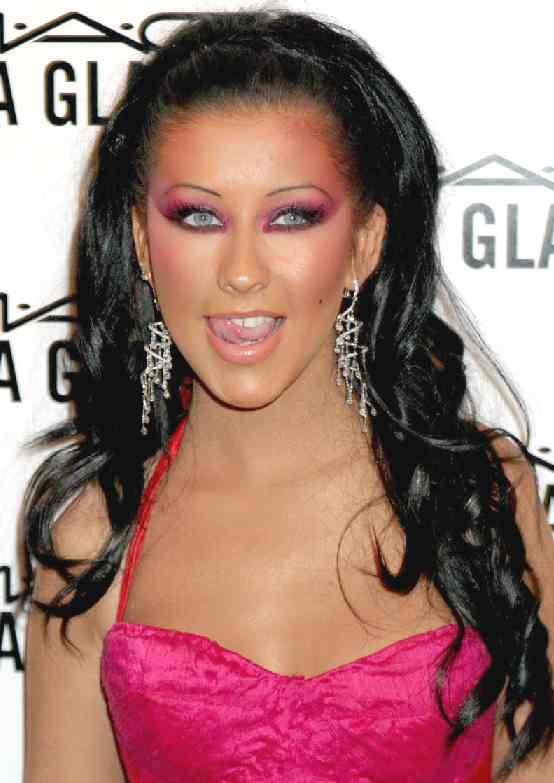 christina aguilera with dark hair