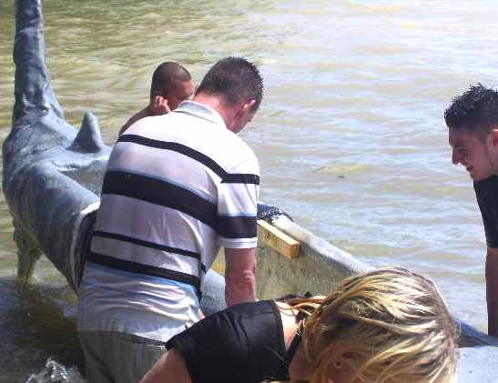 Eastbourne Pier, King Nightclub shark raft beaching