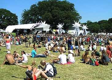 Glade festival party revellers sunbathing, Nick Ladd music