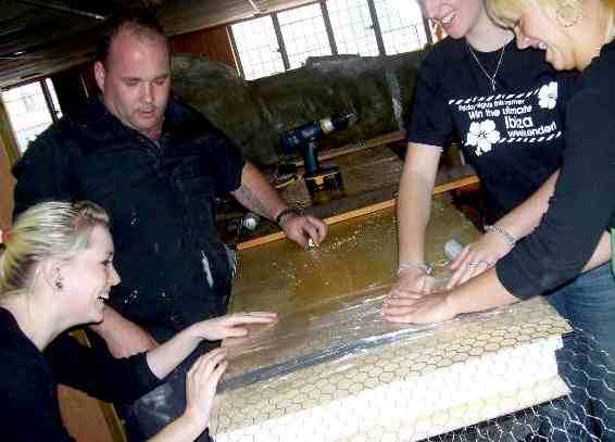 King nightclub Eastbourne, Christina, Tanya and Jenna making shark raft