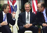 Live Aid Tony Blair George Bush Jacques Chirac