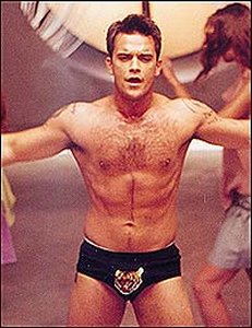 Robbie Williams in trunks