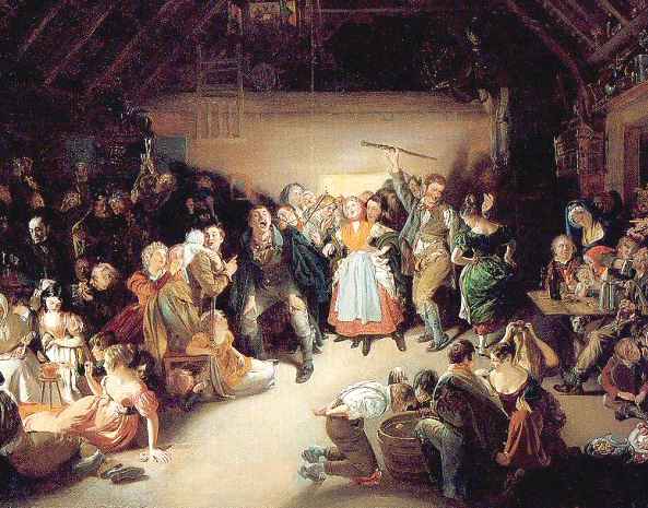 Halloween snap apple night by Daniel Maclise 1832 painting