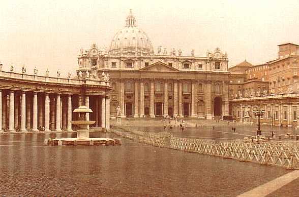 Vatican City St Peter's Square and Basilica in the rain