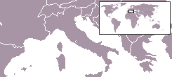 World location map of Vatican City, Italy