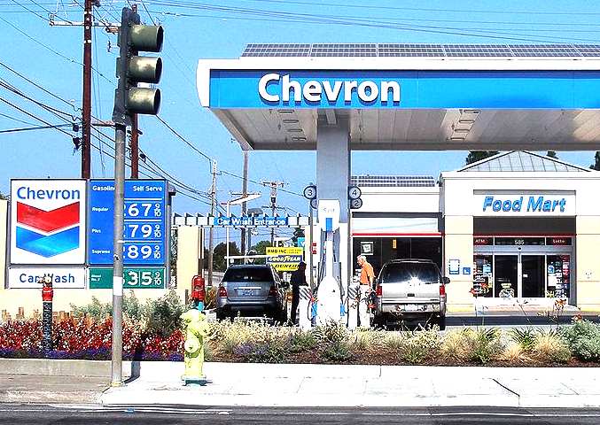 Chevron service station forecourt design