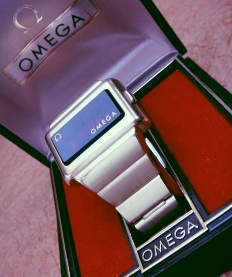 Boxed Omega digital watch