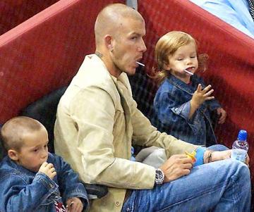 David Beckham with children