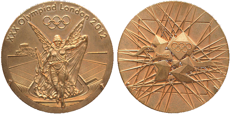 Olympic gold medal London 2012, obverse, reverse, Olympiad xxx