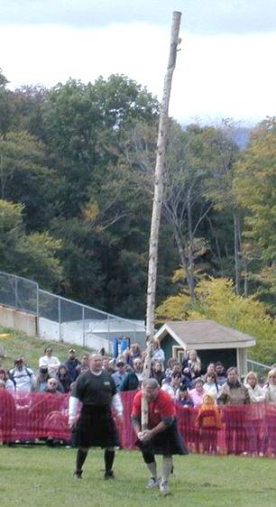 Higland Games Caber Tossing event