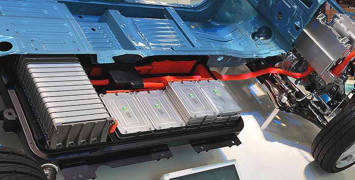 Lithium ion battery pack in the Nissan Leaf EV
