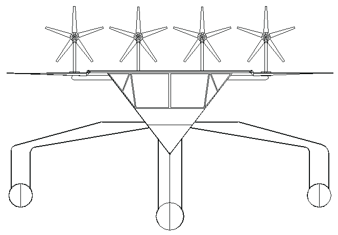 SolarNavigator autonomous robot boat, front elevation