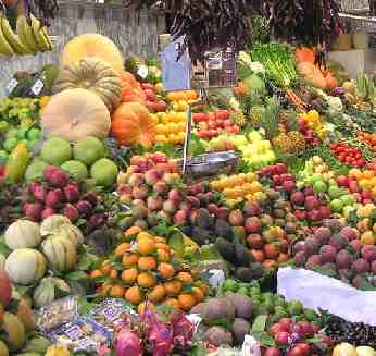 Human society, a fruit stall