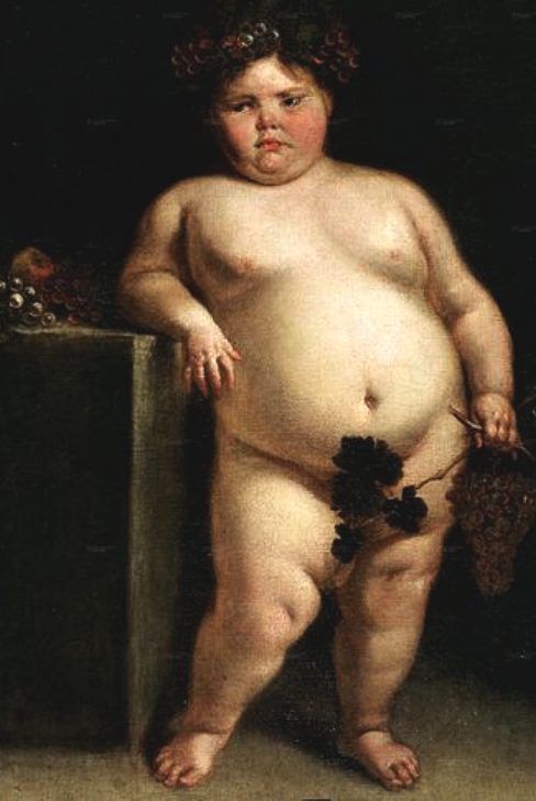 Fat child painting, obesity