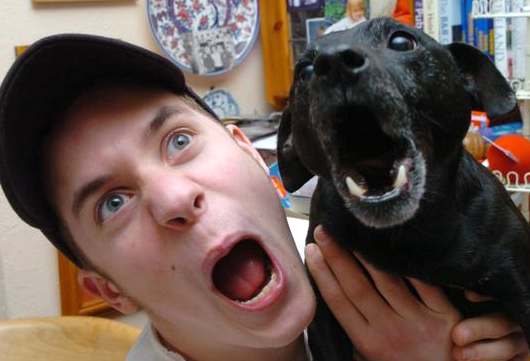 Tom Askaroff and his singing Patterdale Terrier, Rolly