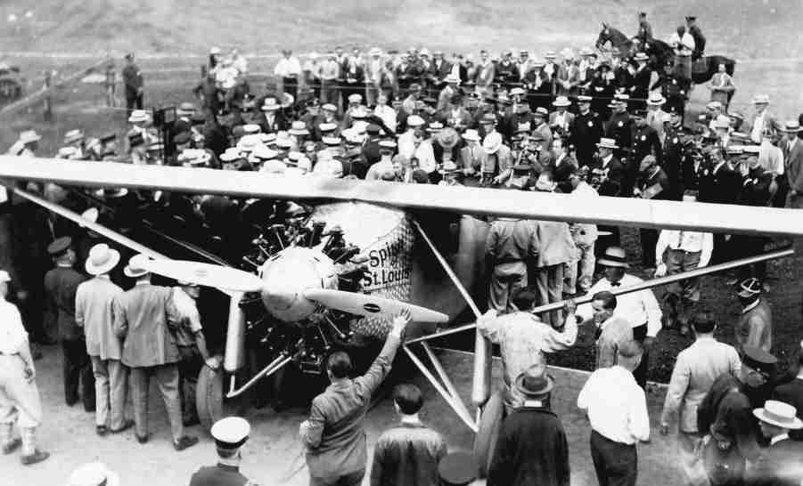 Spirit of St Louis landed at Paris, France 1927, Charles Lindbergh