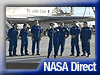 The Discovery crew gathers after the landing.