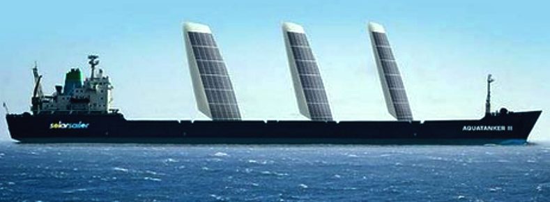 SolarSailor, solar sail assisted oil tanker concept drawing