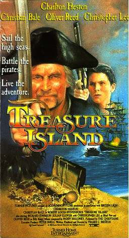 Treasure Island film poster, Charlton Heston and Christian Bale