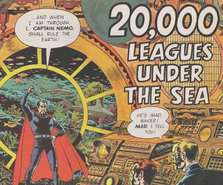 Cartoon Captain Nemo 20,000 Leagues Under the Sea