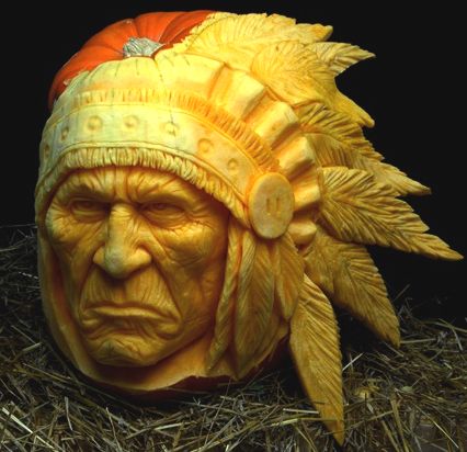 Halloween pumpkin carving by Ray Villafane