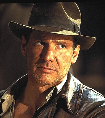 Harrison Ford as Indy wearing his famous fedora hat