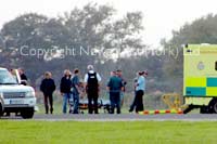 The emergency services arrive at Elvington Airfield and prepare to take Richard Hammond to hospital