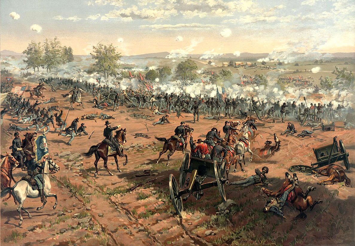 The Battle of Gettysburg was a three-day battle in the American Civil War fought between Union and Confederate forces between July 1 and July 3, 1863, in and around Gettysburg, Pennsylvania. The battle, which was won by the Union, is widely considered the Civil War's turning point, ending the Confederacy's aspirations to establish an independent nation. It was the Civil War's bloodiest battle, claiming over 50,000 combined casualties over three days.