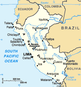 Peru map of country