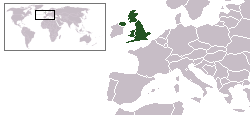 Location map of The United Kingdom in Europe