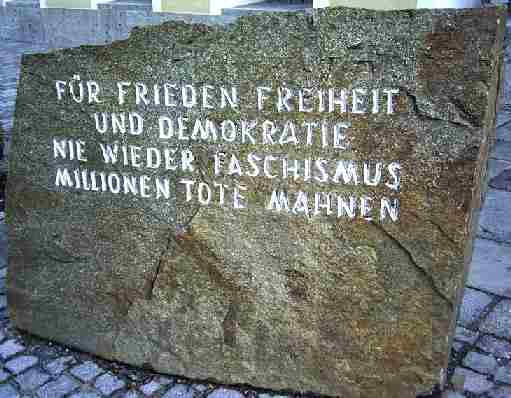 Adolf Hitler's birthplace: Braunau am Inn, Austria - memorial warning of the horrors of World War II