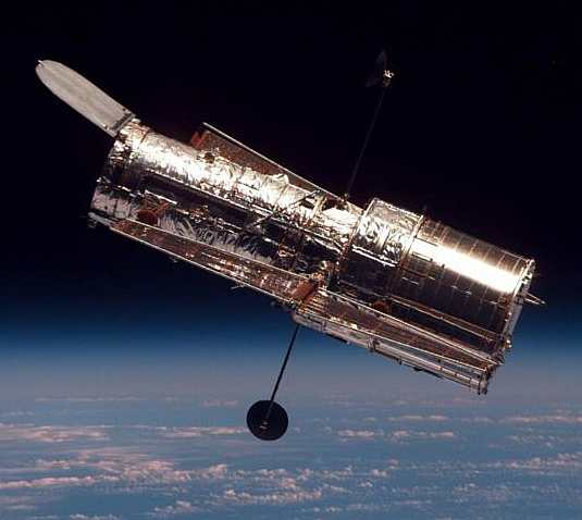 The Hubble Space Telescope orbiting above Earth