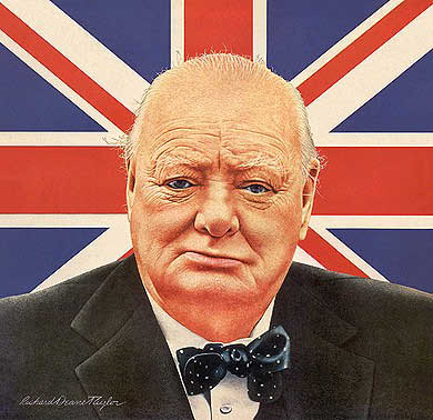 Portrait of Sir Winston Churchill - the British Bulldog