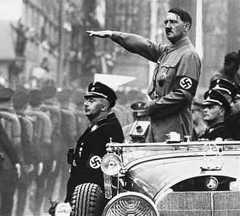 Adolf Hitler and chum Heinrich Himmler Nazi rally, Germany 1939
