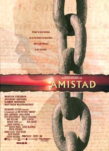 Amistad the movie poster, anti financial slave trade