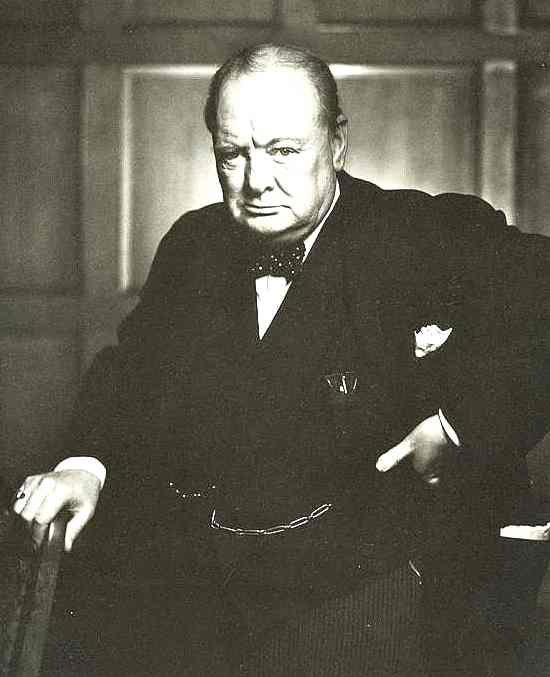 Sir Winston Leonard Spencer Churchill famous stance