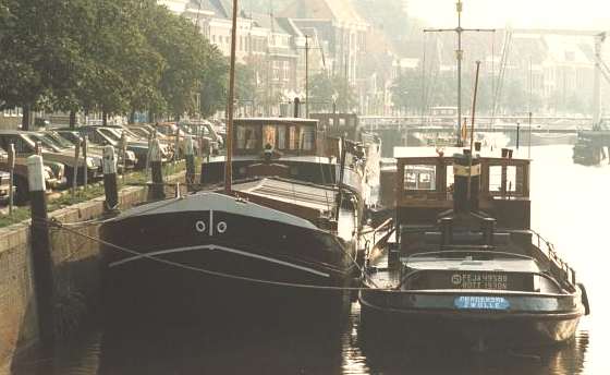 Barges moored Zwolle Holland