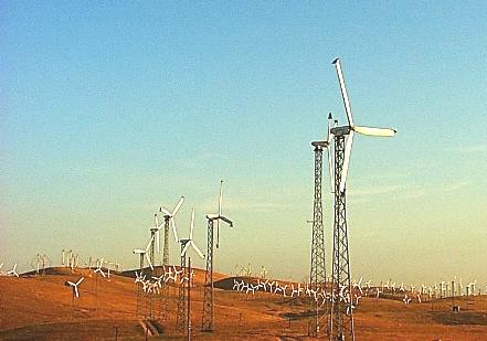 Large wind farm turbine power