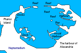 Alexandria harbour map, the adventures of Solar Navigator and John Storm