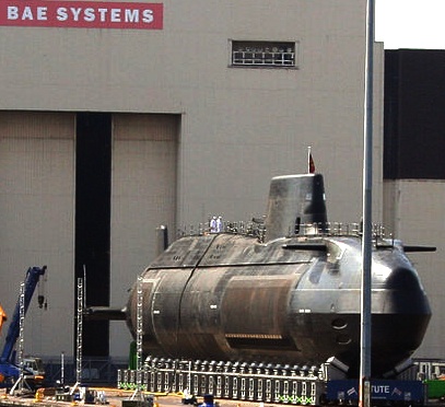 HMS Astute being rolled out of the sheds at BAE systems