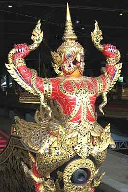 Royal ceremonial barge figure carvings