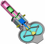 Rhombic Drive Beta Stirling Design