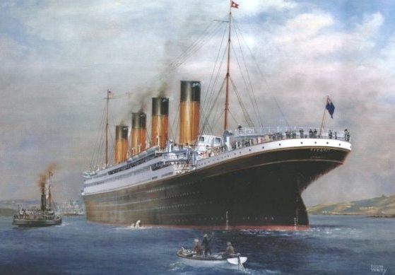 RMS Titanic setting sail