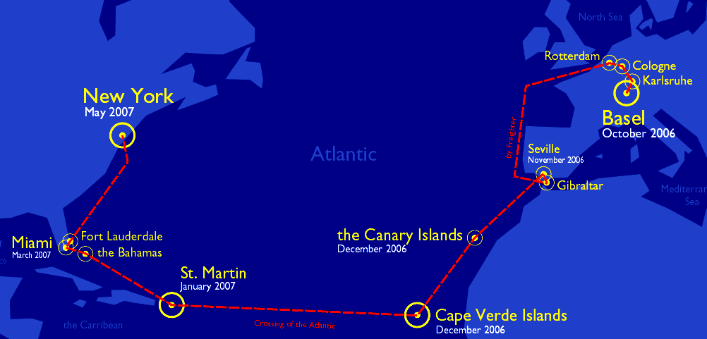 Sun 21 Transatlantic route map