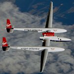 Steve Fossett's GlobalFlyer passes over the Grand Canyon in Arizona Thursday, March 3, 2005