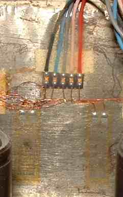 Strain gauges bonded to steel element - 2 on each side