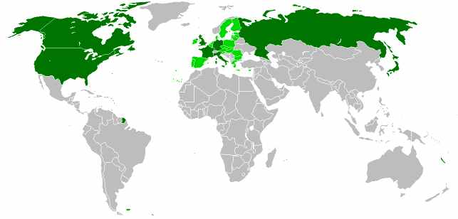Members world map - 33rd G8 summit 2007