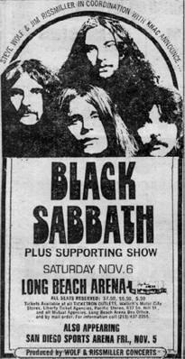Black Sabbath advert Ozzy Osbourne